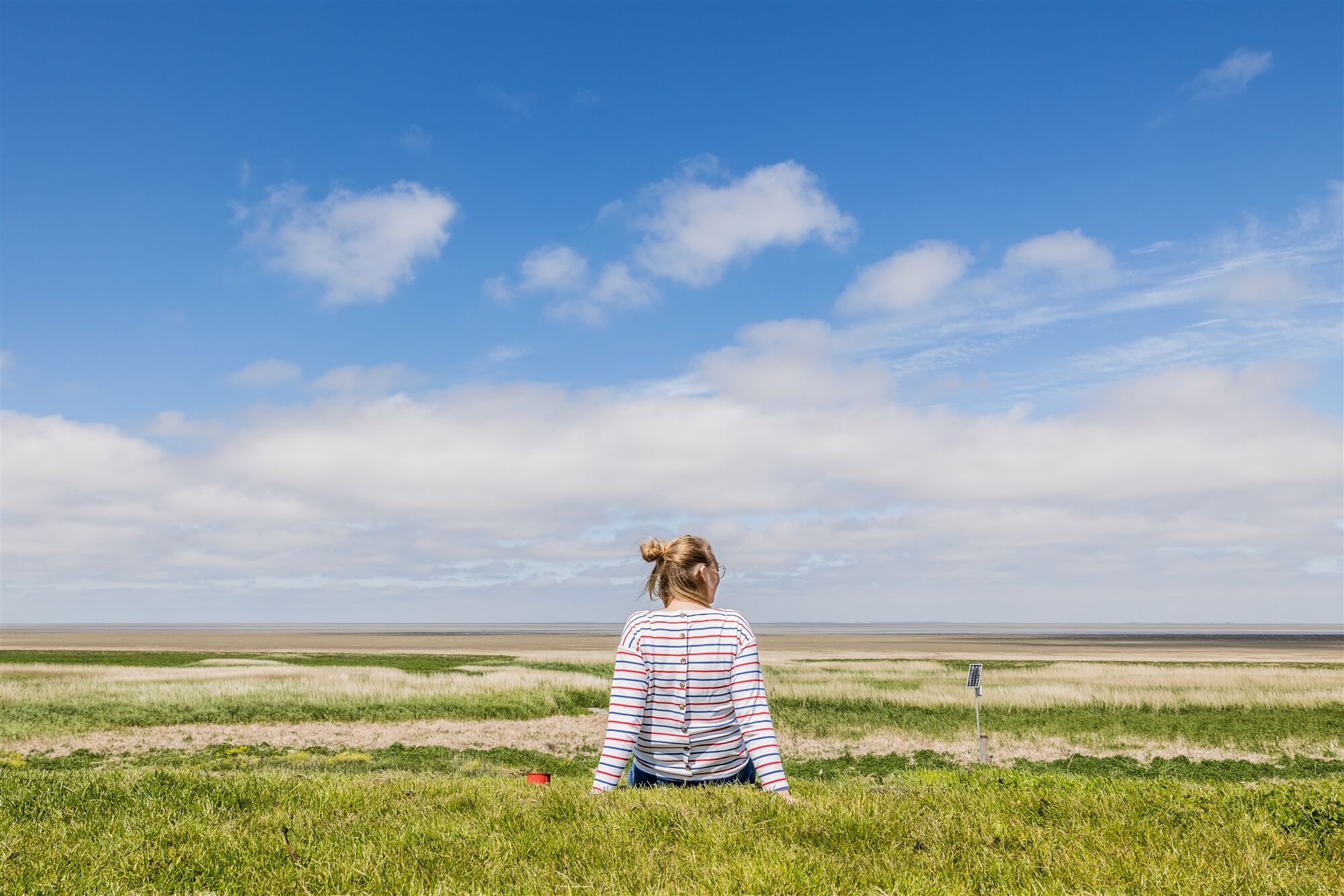 Strand duinen natuur waddenzee ontspanning blauwe lucht wolken vrijheid Friesland