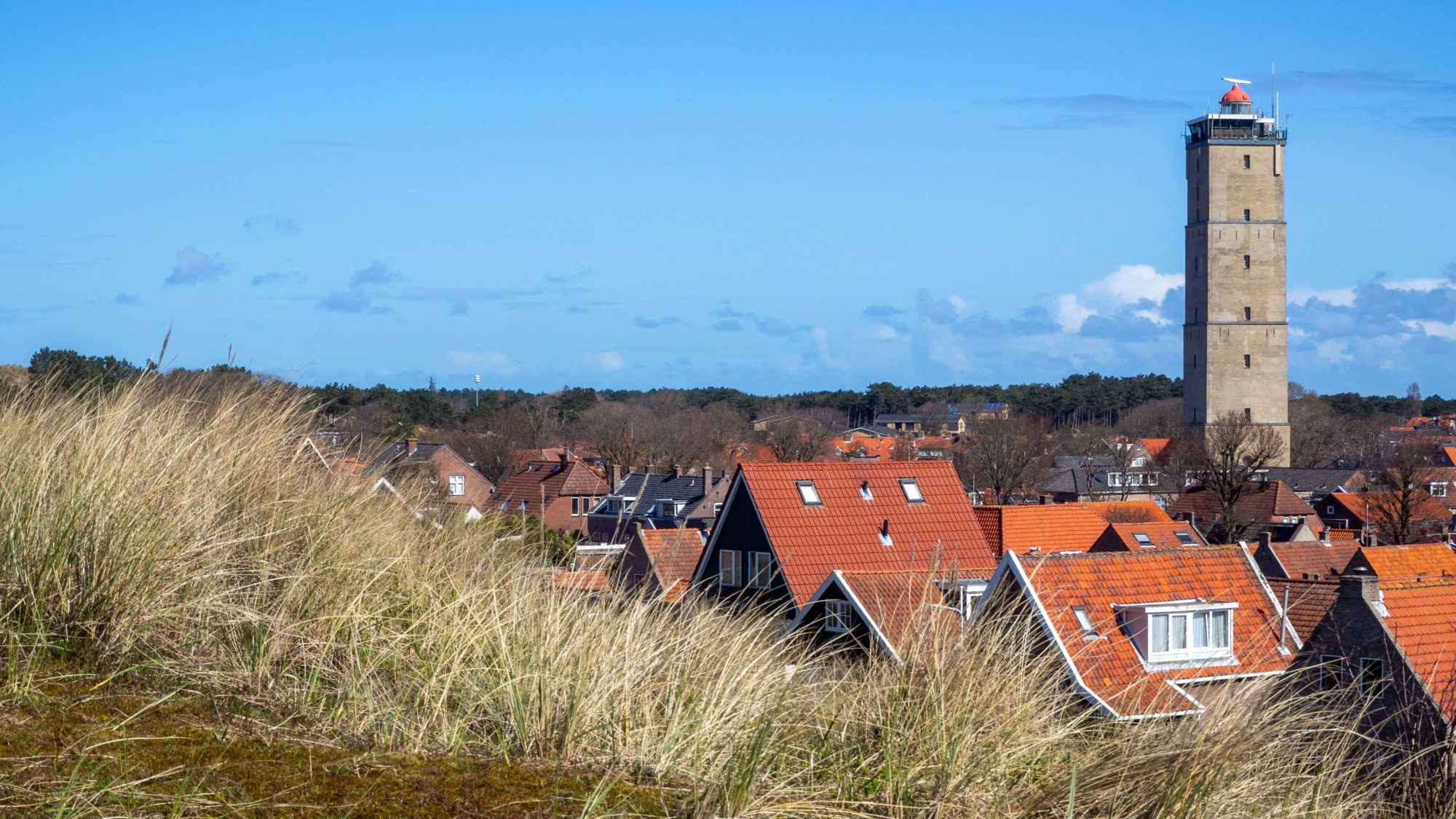 Huizen wonen werken leven vuurtoren waddenzee natuur duinen strand eiland Friesland dorp