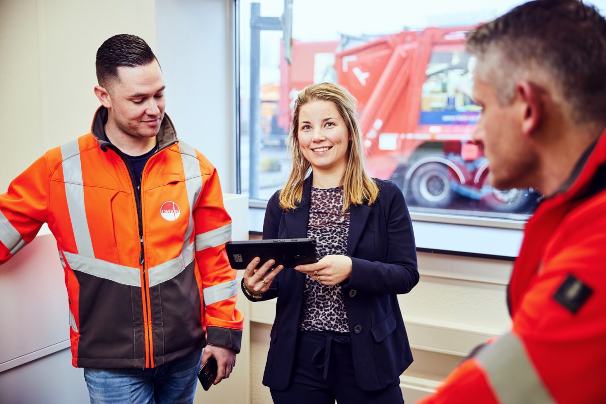 Teamleider met werknemers