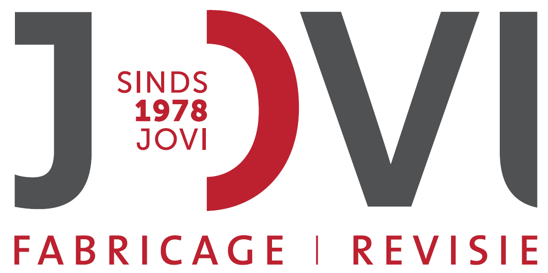 JOVI Fabricage & Revisie logo grijs rood wit
