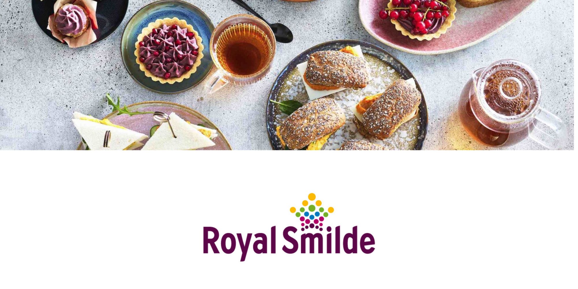Royal Smilde banner eten groen geel paars blauw roze