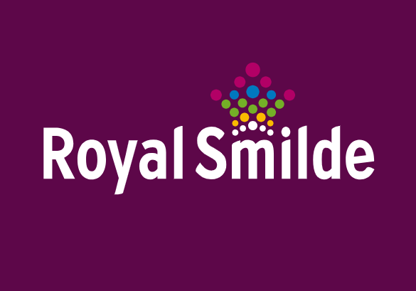 Royal Smilde logo paars wit blauw oranje groen roze