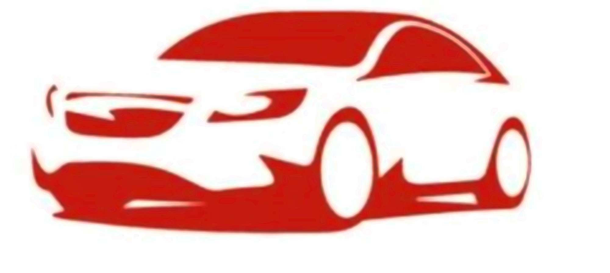 Witte auto met rode uitlijning