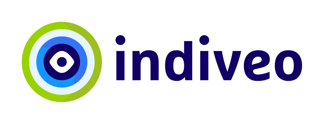 Indiveo logo transparante achtergrond groen blauw