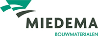 Miedema groep bouwmaterialen logo groen grijs, witte achtergrond