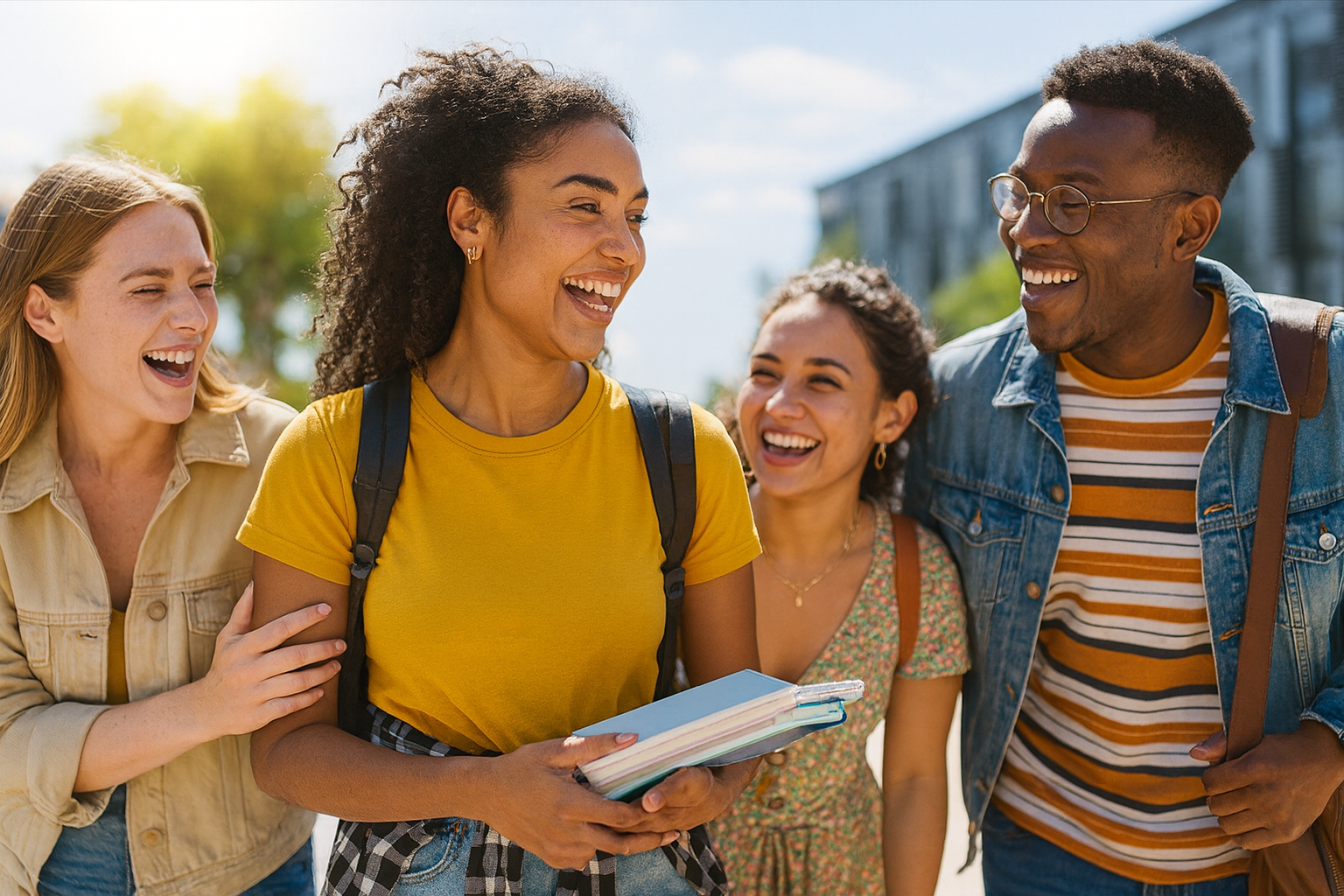 Vrienden In De Zon Lachen